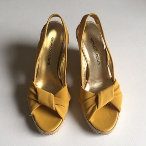 Donald J Pliner yellow wedges.